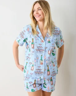 Short PJ Set in Champagne Tower