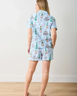 Short PJ Set in Champagne Tower