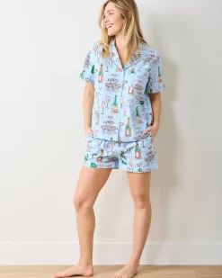 Short PJ Set in Champagne Tower