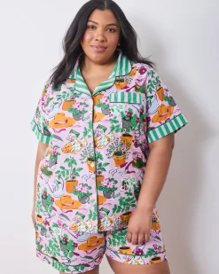 Short PJ Set in Green Thumb