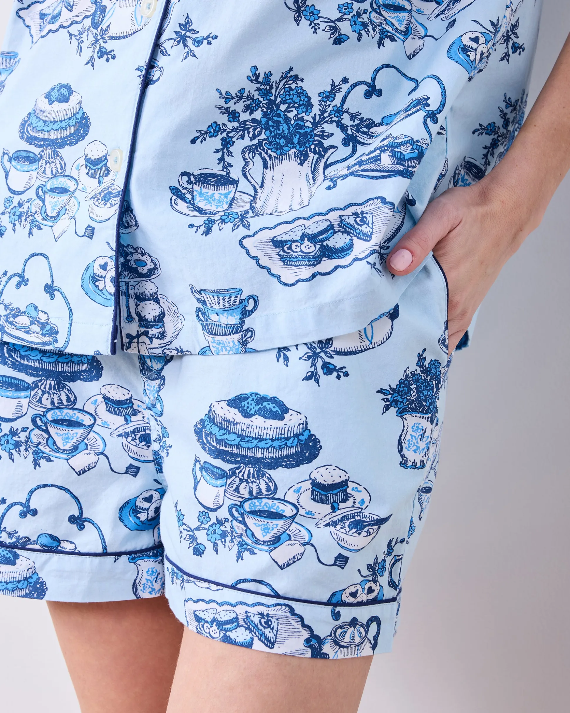 Short PJ Set in High Tea Toile