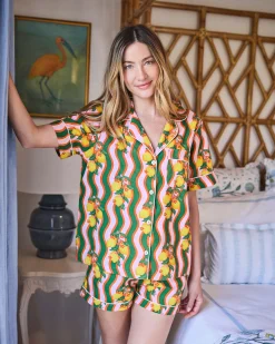 Short PJ Set in Lemon Twist