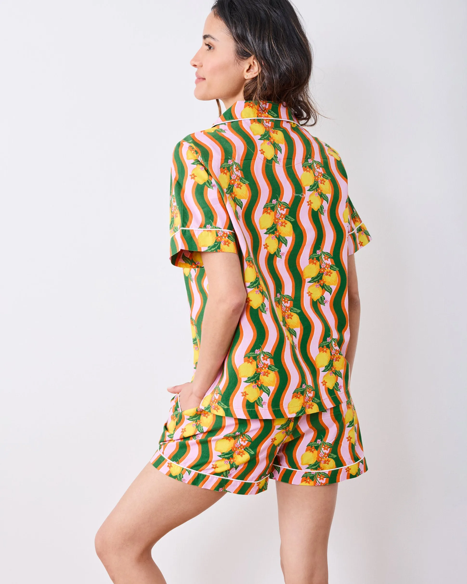 Short PJ Set in Lemon Twist