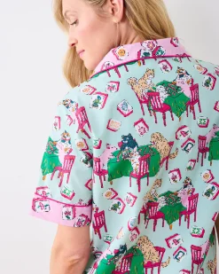 Short PJ Set in Mah Jongg Menagerie