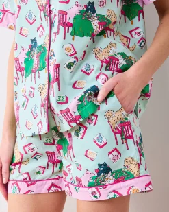 Short PJ Set in Mah Jongg Menagerie