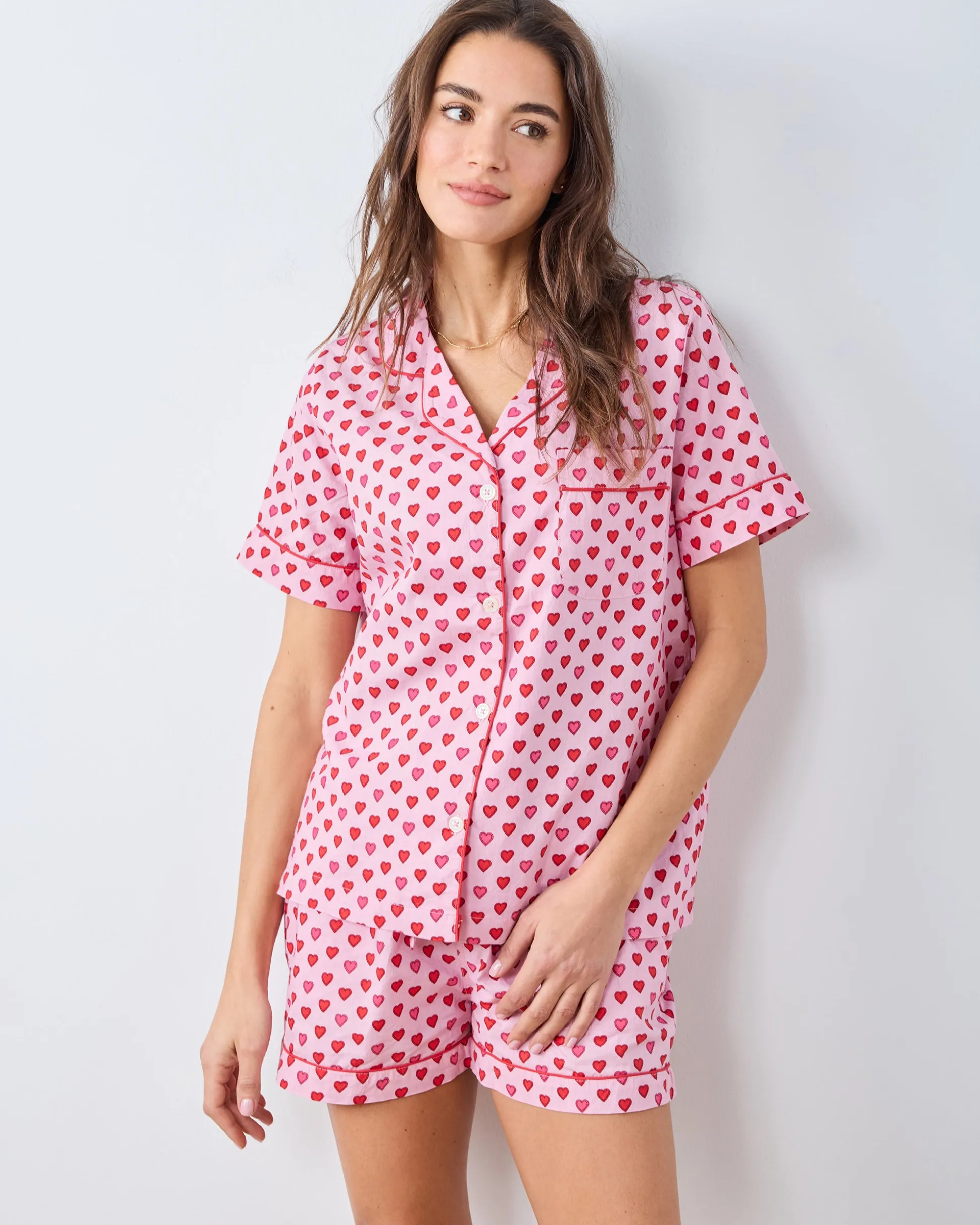 Short PJ Set in Mini Candy Hearts