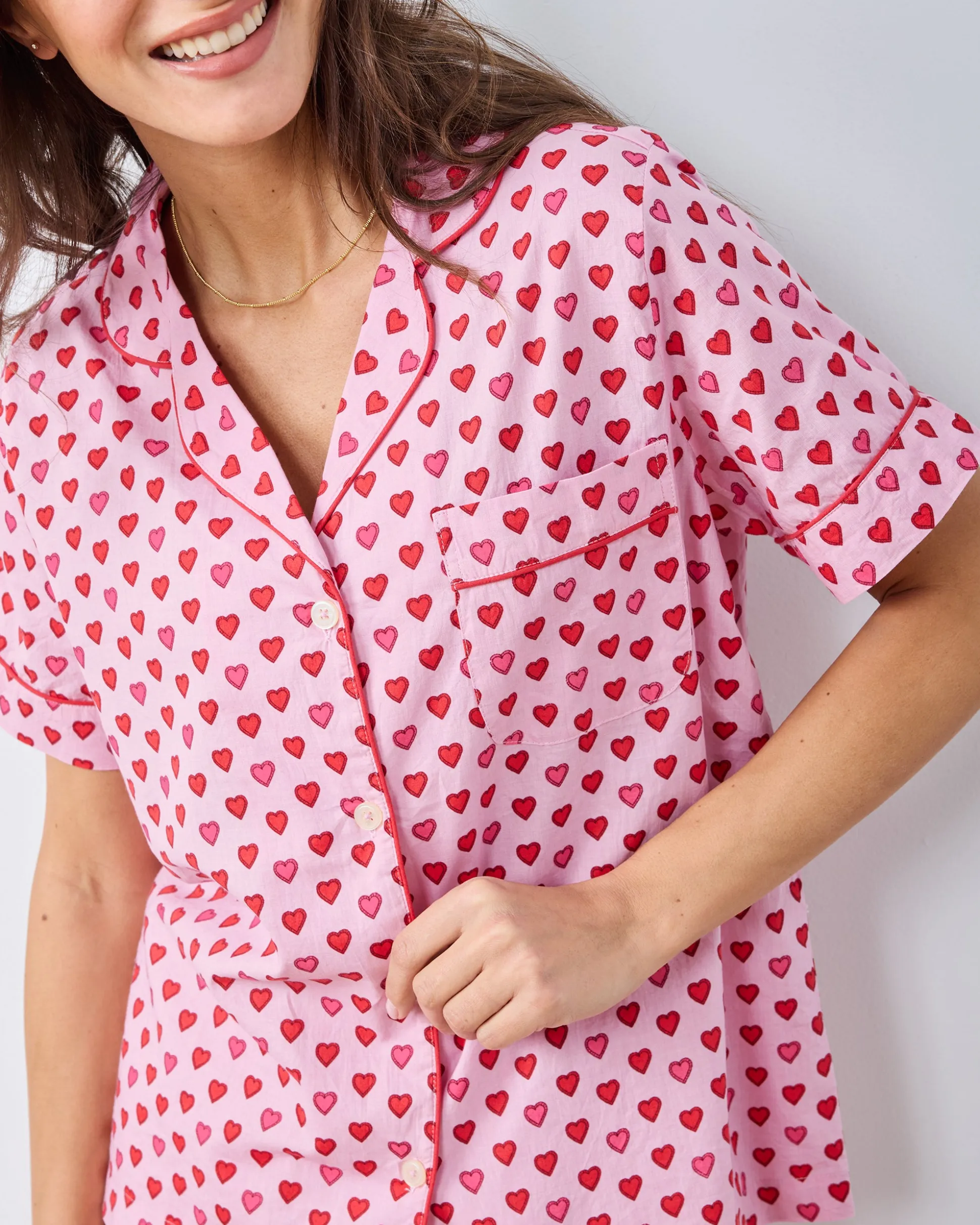 Short PJ Set in Mini Candy Hearts
