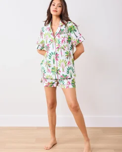 Short PJ Set in Royal Palms