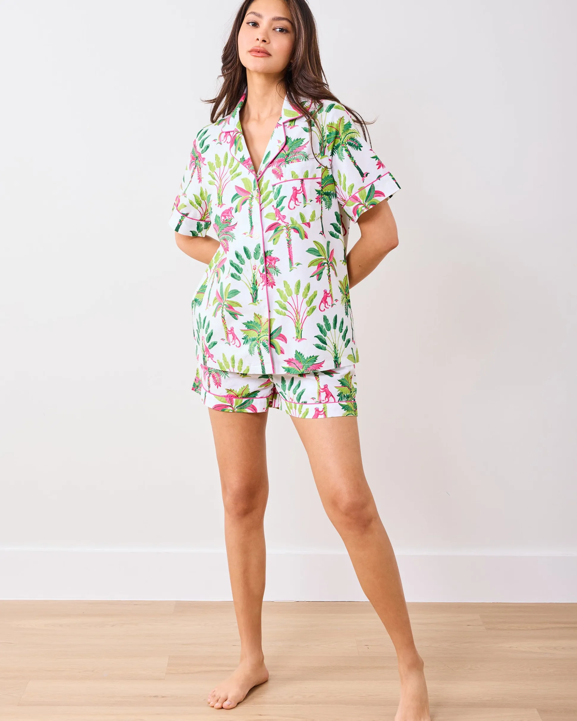 Short PJ Set in Royal Palms