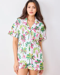 Short PJ Set in Royal Palms