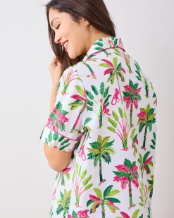 Short PJ Set in Royal Palms