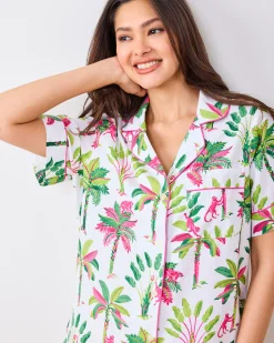 Short PJ Set in Royal Palms