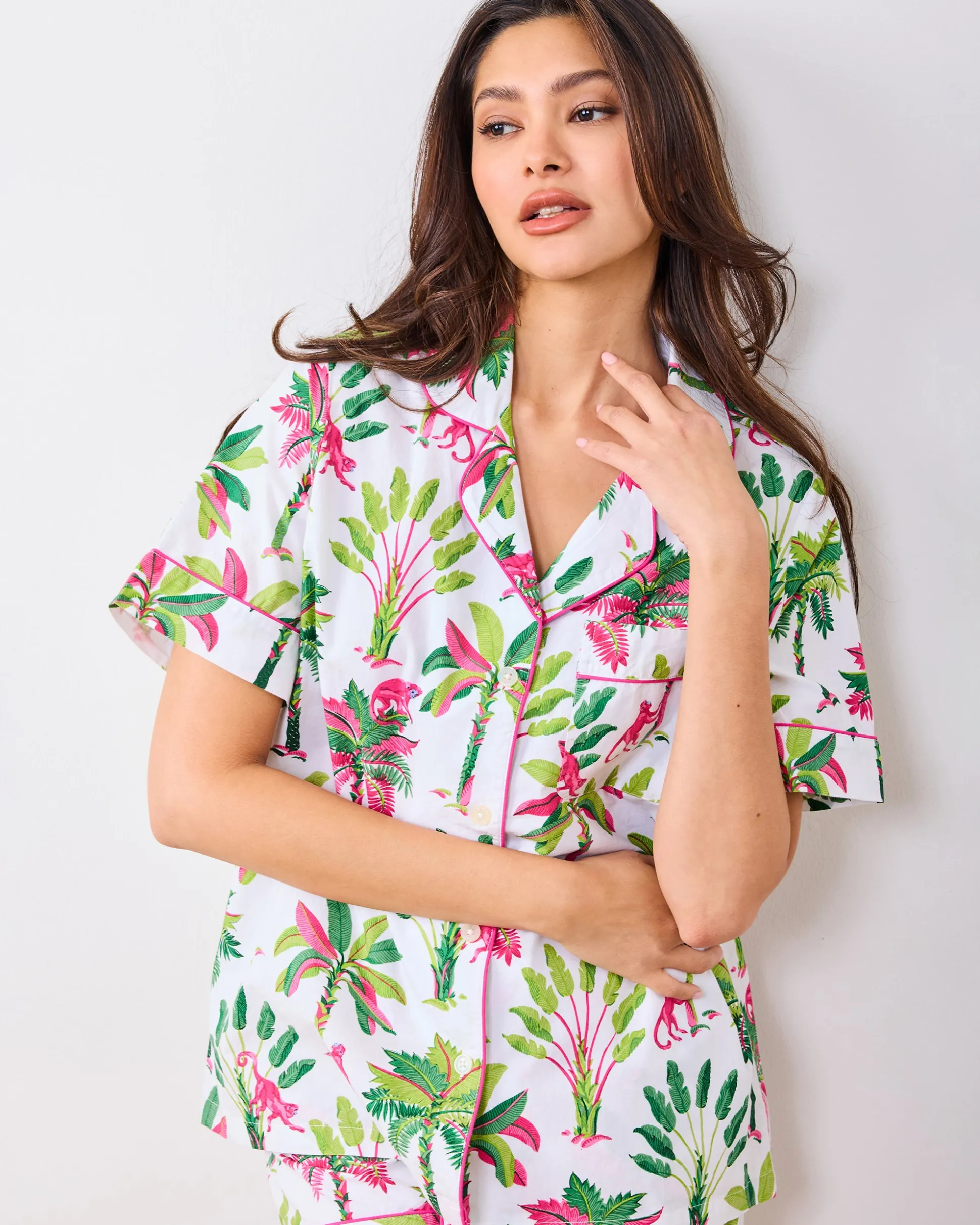 Short PJ Set in Royal Palms