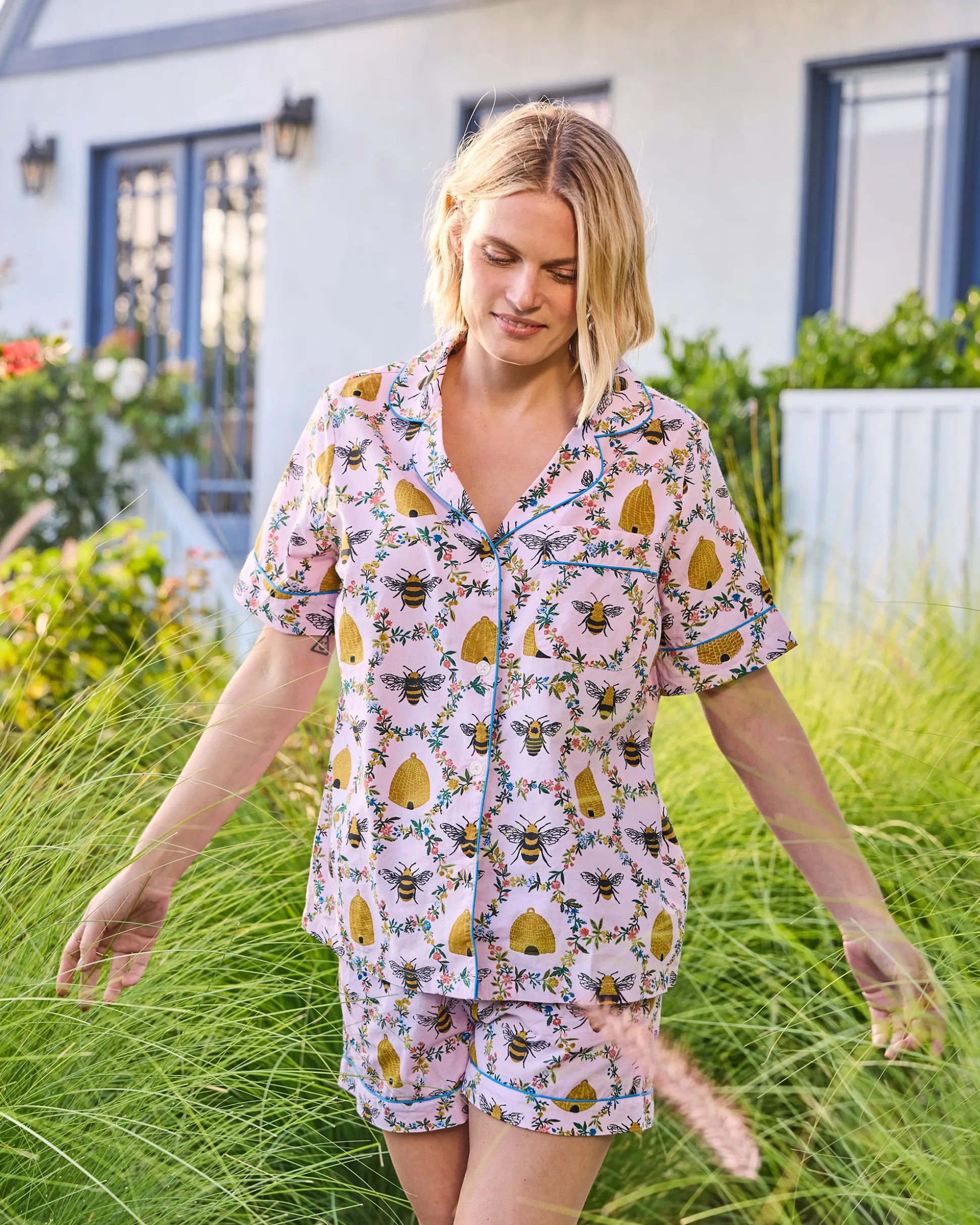Short PJ Set in Sweet Bee