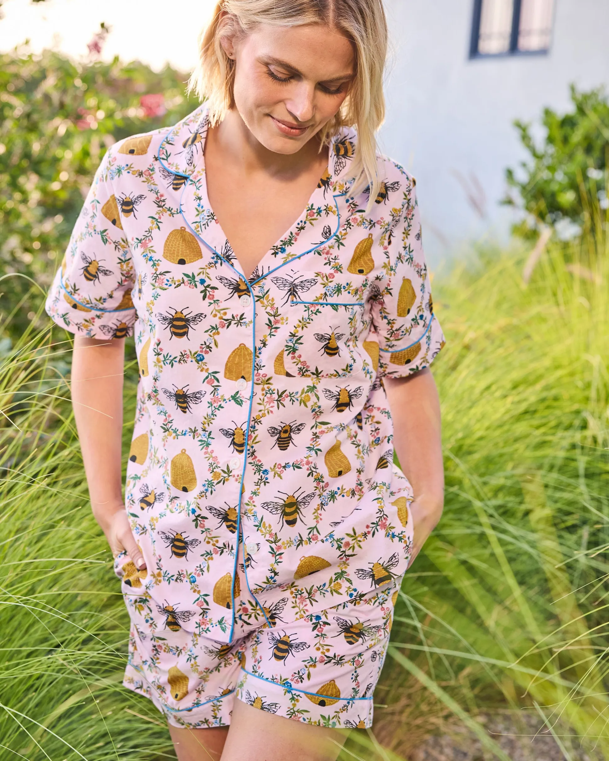Short PJ Set in Sweet Bee