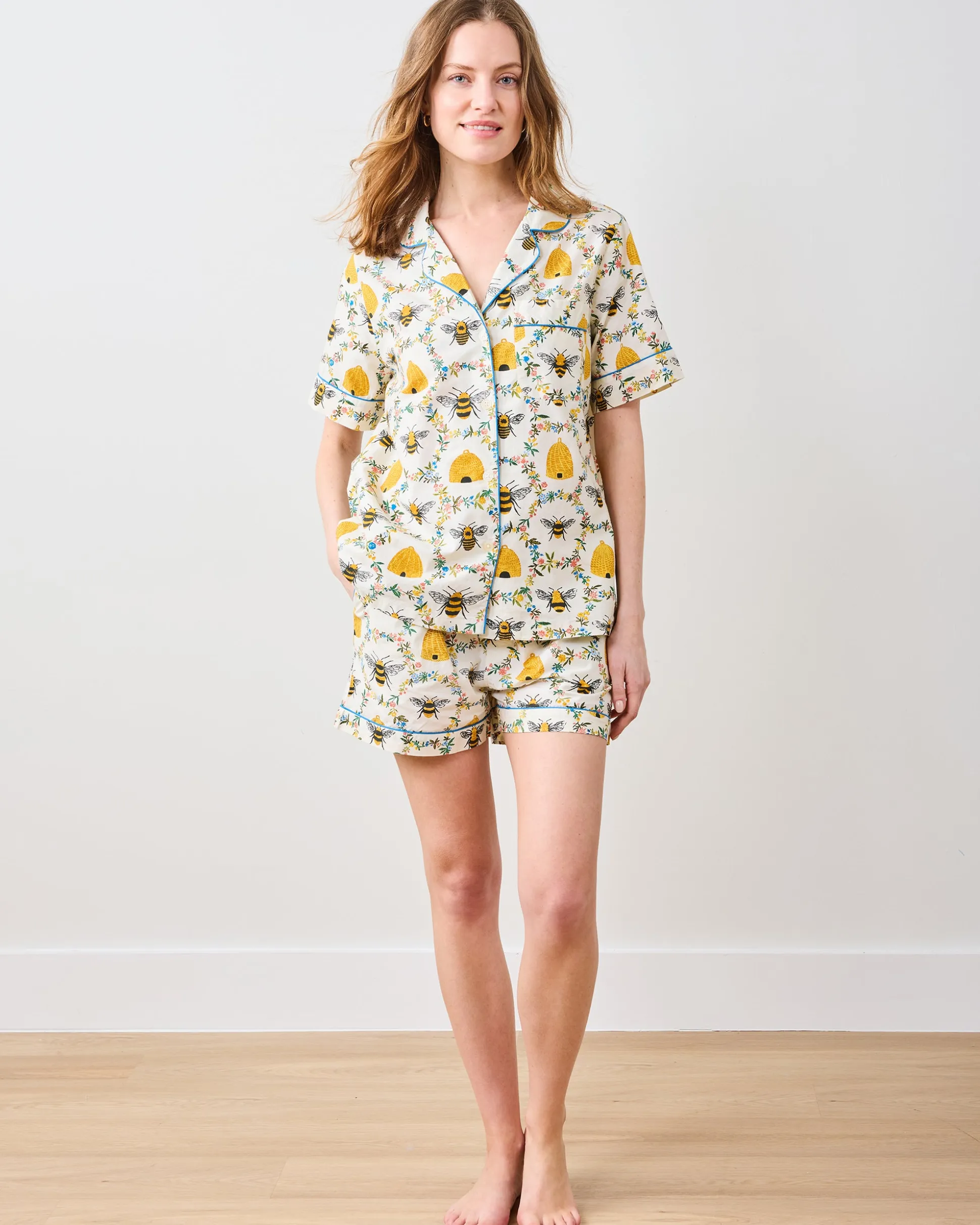 Short PJ Set in Sweet Bee
