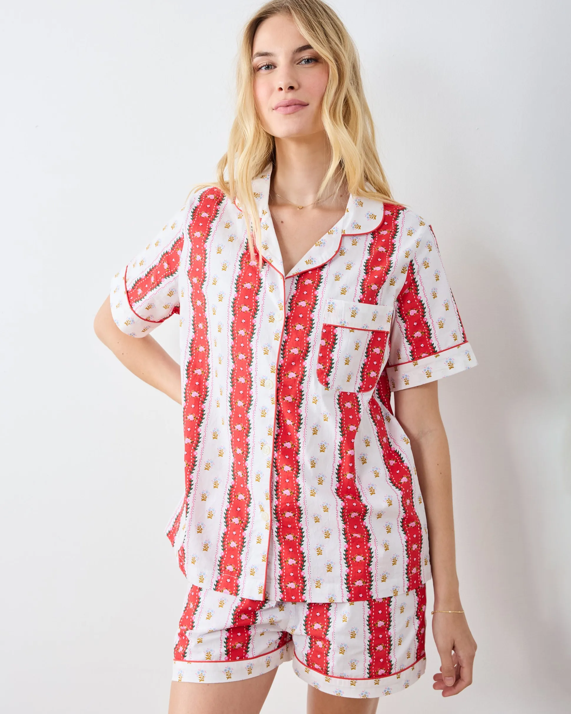 Short PJ Set in Sweetheart Stripes