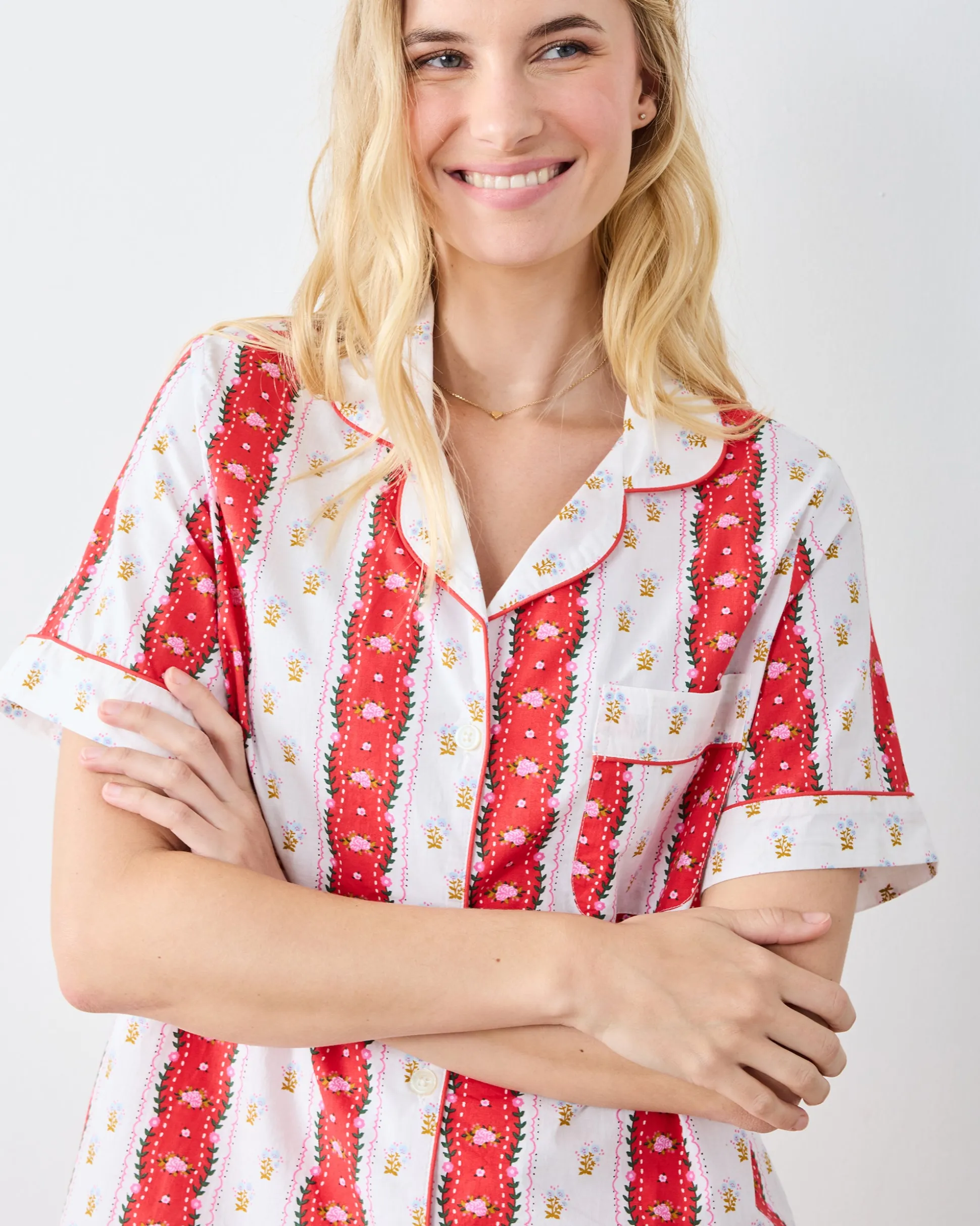 Short PJ Set in Sweetheart Stripes