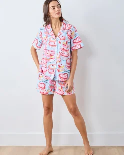 Short PJ Set in Vintage Cakes