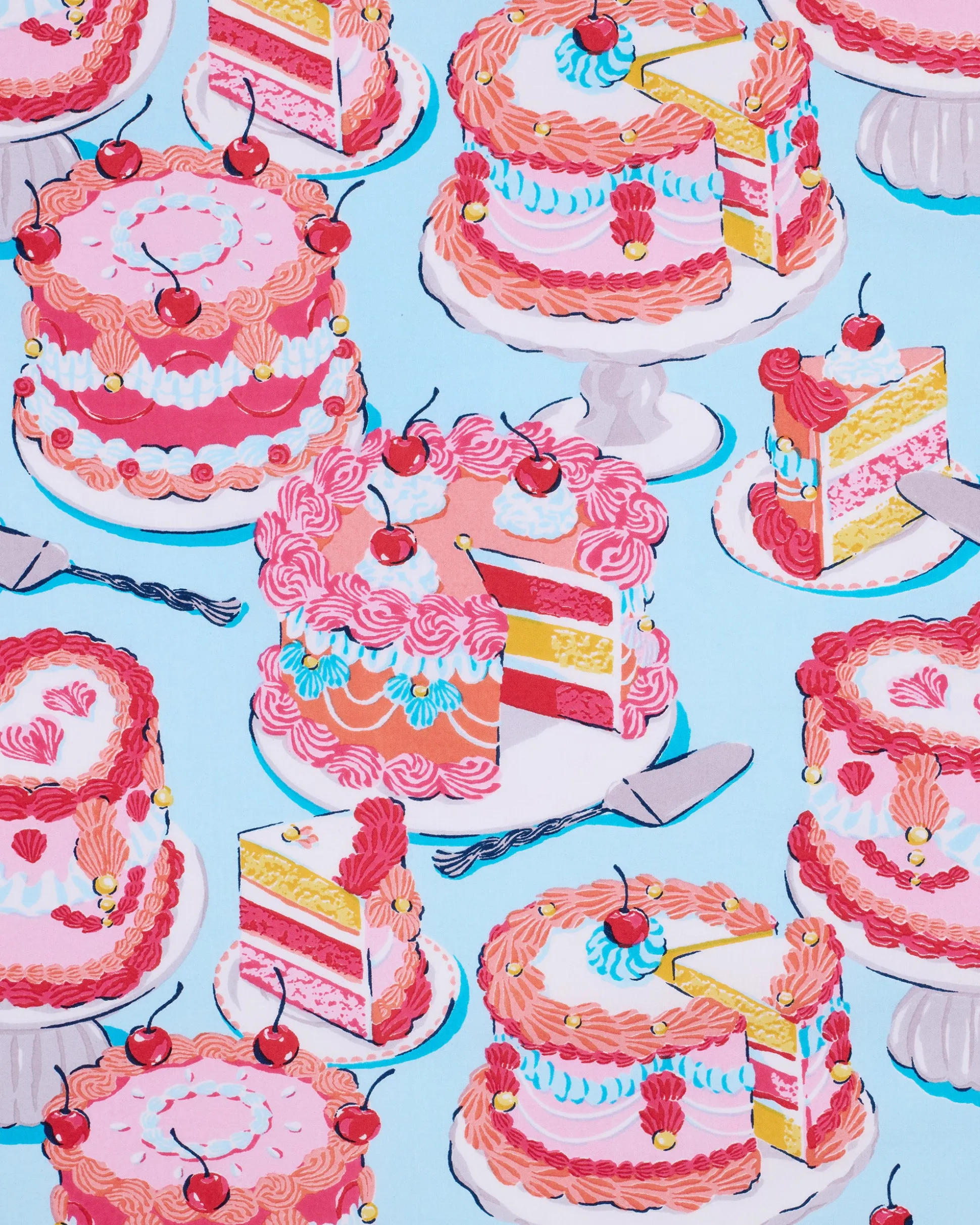 Short PJ Set in Vintage Cakes