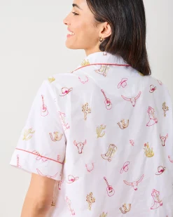 Short PJ Set in Western Embroidery