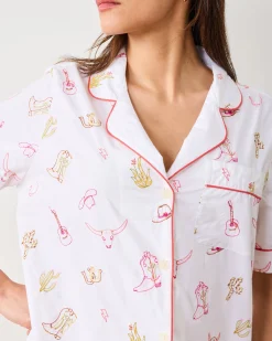 Short PJ Set in Western Embroidery