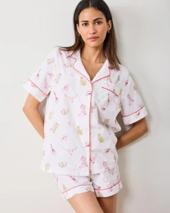 Short PJ Set in Western Embroidery
