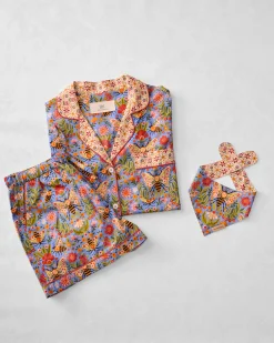 Short PJ Set & Pet Bandana in Bee Tapestry