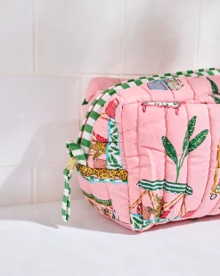 Short PJ Set & Quilted Pouch Bundle in Cabana Cats