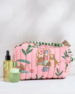 Short PJ Set & Quilted Pouch Bundle in Cabana Cats