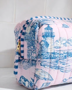 Short PJ Set & Quilted Pouch Bundle in Mermaid Toile