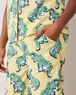 Short Sleeve Top & Cropped Pants Set in Tiger Queen
