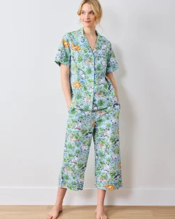 Short Sleeve Top & Cropped Pants Set in Must Love Cats