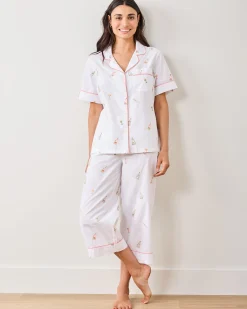 Short Sleeve Top & Cropped Pants Set in Bubbly Brunch