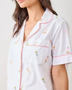 Short Sleeve Top & Cropped Pants Set in Bubbly Brunch