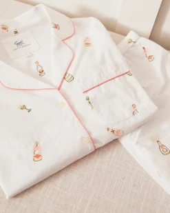 Short Sleeve Top & Cropped Pants Set in Bubbly Brunch