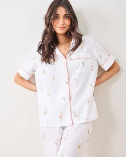 Short Sleeve Top & Cropped Pants Set in Bubbly Brunch