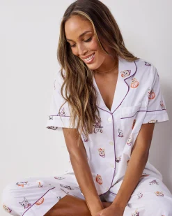 Short Sleeve Top & Cropped Pants Set in Halloween Hounds