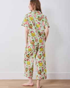 Short Sleeve Top & Cropped Pants Set in Paradise Punch