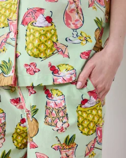 Short Sleeve Top & Cropped Pants Set in Paradise Punch