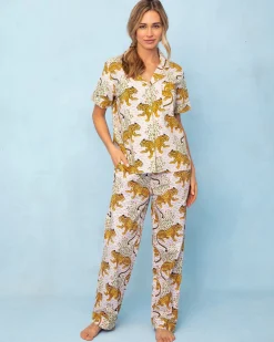 Short Sleeve Top & Long Pants PJ Set in Bagheera