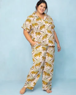 Short Sleeve Top & Long Pants PJ Set in Bagheera