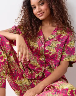 Short Sleeve Top & Long Pants Set in Bagheera
