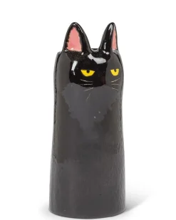 Skinny Cat Vase in Black Combo