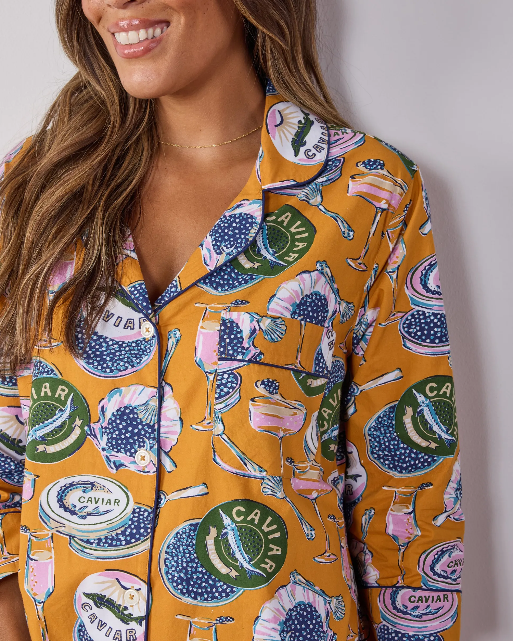 Sleep Shirt in Champagne & Caviar