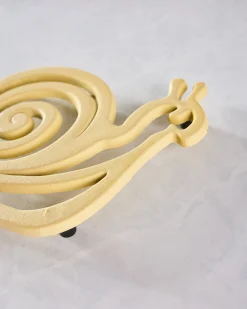 Snail Trivet in Soft Yellow Combo