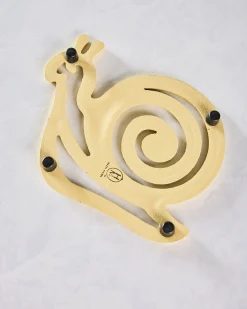 Snail Trivet in Soft Yellow Combo