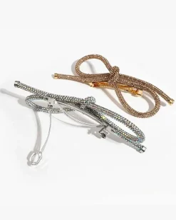 Sparkling Bow Barette in Gold