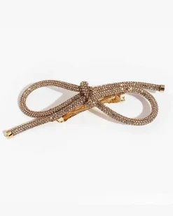 Sparkling Bow Barette in Gold