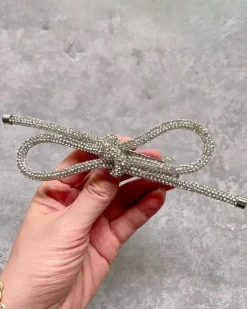 Sparkling Bow Barette in Silver